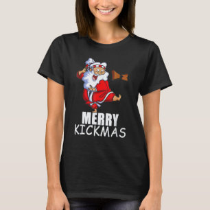 Klassisches Frohes Kickmas Karate Weihnachtsmann F T-Shirt