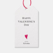Klassisches Frohes Valentinstag Ruby Rosa Herz Geschenkanhänger (Vorderseite)