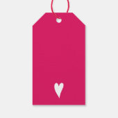 Klassisches Frohes Valentinstag Ruby Rosa Herz Geschenkanhänger (Rückseite)