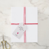 Klassisches Frohes Valentinstag Ruby Rosa Herz Geschenkanhänger (Mit Garn)