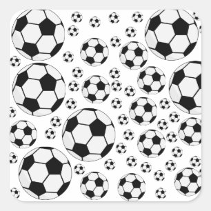 Klassisches Fußballgrafik Traditioneller Sportfan Quadratischer Aufkleber