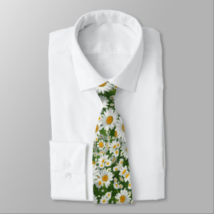 Klassisches Gänseblümchenmuster weiße Blumenfelder Krawatte