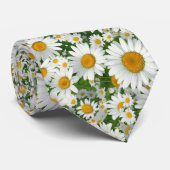 Klassisches Gänseblümchenmuster weiße Blumenfelder Krawatte (Gerollt)