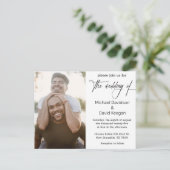 Klassisches Gay-Hochzeitsskript-Foto Einladungspostkarte (Stehend Vorderseite)