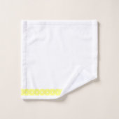 Klassisches Gelb Band + Weiße Punkte Badhandtuch Set (Waschlappen)