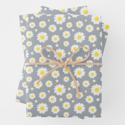 Klassisches Gelb-Weiß-Daisy-Blume-Muster Geschenkpapier Set (Beispiel)