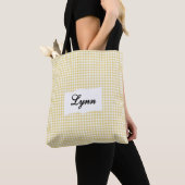 Klassisches Gelb & Weiß Gingham | Personalisierter Tasche (Von Nahem)