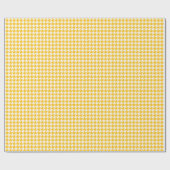 Klassisches Gelb-Weiß-Houndstooth-Muster Geschenkpapier (Flach)