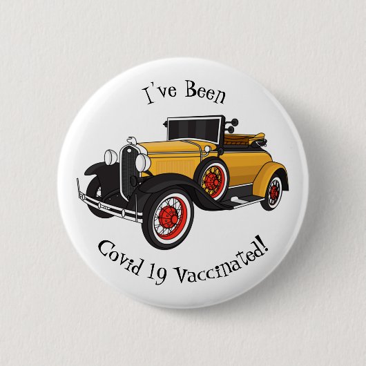 Klassisches gelbes Auto 1931 Button (Vorderseite)