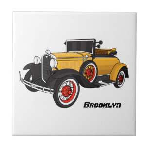 Klassisches gelbes Auto 1931 Fliese