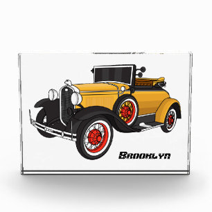 Klassisches gelbes Auto 1931 Fotoblock