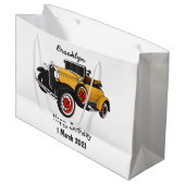 Klassisches gelbes Auto 1931 Große Geschenktüte (Vorderseite Schrägansicht)