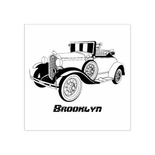Klassisches gelbes Auto 1931 Gummistempel