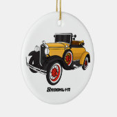 Klassisches gelbes Auto 1931 Keramik Ornament (Rechts)