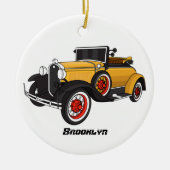 Klassisches gelbes Auto 1931 Keramik Ornament (Vorne)
