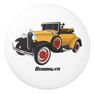 Klassisches gelbes Auto 1931 Keramikknauf