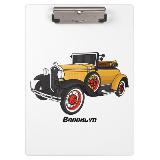 Klassisches gelbes Auto 1931 Klemmbrett (Vorderseite)