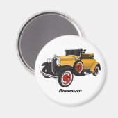 Klassisches gelbes Auto 1931 Magnet (Vorderseite/Rückseite)