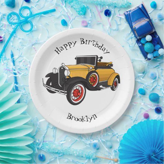 Klassisches gelbes Auto 1931 Pappteller (Party)