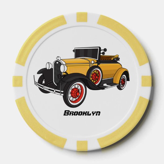 Klassisches gelbes Auto 1931 Pokerchips (Vorderseite)
