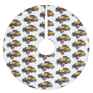 Klassisches gelbes Auto 1931 Polyester Weihnachtsbaumdecke