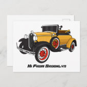 Klassisches gelbes Auto 1931 Postkarte (Vorne/Hinten)