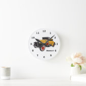 Klassisches gelbes Auto 1931 Runde Wanduhr (Zuhause)