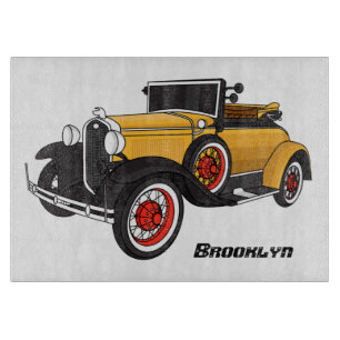 Klassisches gelbes Auto 1931 Schneidebrett
