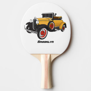 Klassisches gelbes Auto 1931 Tischtennis Schläger