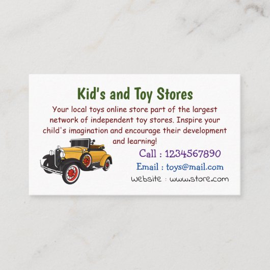 Klassisches gelbes Auto 1931 Visitenkarte (Vorderseite)