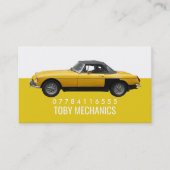 Klassisches Gelbes Auto, Mechanik Visitenkarte (Vorderseite)