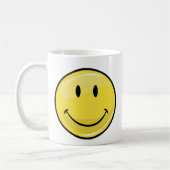 Klassisches gelbes glückliches Gesicht Kaffeetasse (Links)