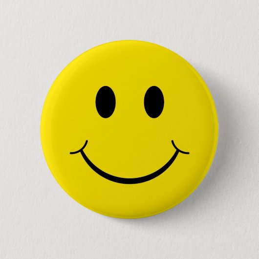 Klassisches gelbes Happy Face der 70er Button (Vorderseite)