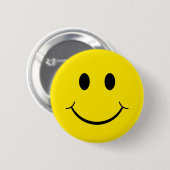 Klassisches gelbes Happy Face der 70er Button (Vorne & Hinten)