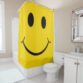 Klassisches gelbes Happy-Gesicht der 70er Jahre Duschvorhang (Beispiel)