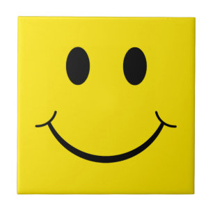 Klassisches gelbes Happy-Gesicht der 70er Jahre Fliese