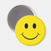 Klassisches gelbes Happy-Gesicht der 70er Jahre Magnet (Vorderseite/Rückseite)