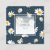 Klassisches, gelbes weißes Daisy-Dot-Blumenmuster Quadratische Visitenkarte (Vorderseite)