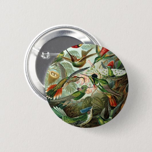 Klassisches Gemälde von Kolibri Button (Vorne & Hinten)