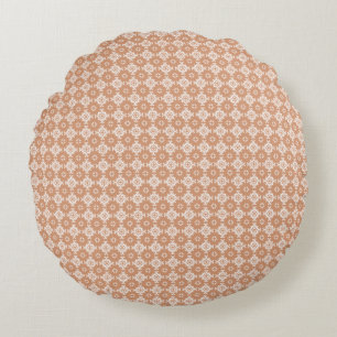 Klassisches geometrisches Gitter- und Diamant-Mikr Rundes Kissen