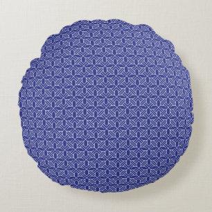 Klassisches geometrisches Gitter- und Diamant-Mikr Rundes Kissen
