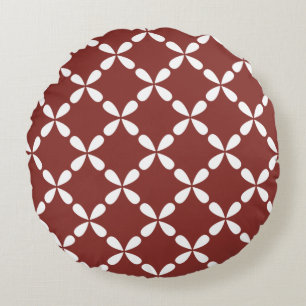 Klassisches geometrisches Gitter- und Diamant-Mikr Rundes Kissen