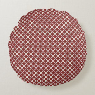 Klassisches geometrisches Gitter- und Diamant-Mikr Rundes Kissen