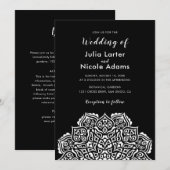Klassisches geometrisches Mandala-Muster Hochzeit Einladung (Vorne/Hinten)