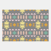 Klassisches geometrisches Muster in Gelb und Grau Geschenkpapier Set (Vorderseite 2)
