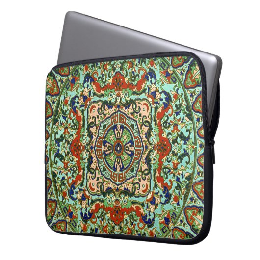 Klassisches geometrisches Panel Laptopschutzhülle (Vorderseite Links)