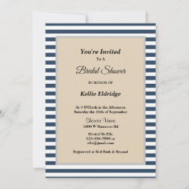 Klassisches Gerahmtes Brautparty mit blauen Streif Einladung