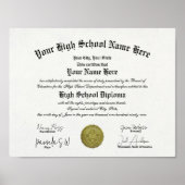 Klassisches Gerahmtes Hochschuldiplom Poster (Vorne)