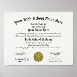 Klassisches Gerahmtes Hochschuldiplom Poster