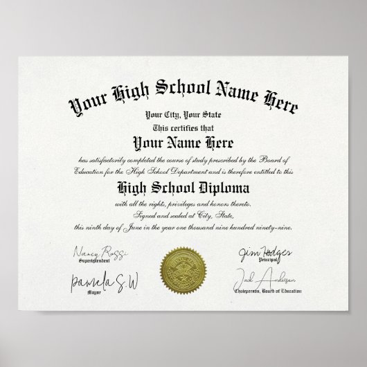 Klassisches Gerahmtes Hochschuldiplom Poster (Vorne)